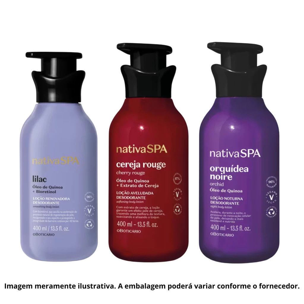 Kit Hidratante Corporal Nativa Spa 3 Unidades 400ml — imagem 1