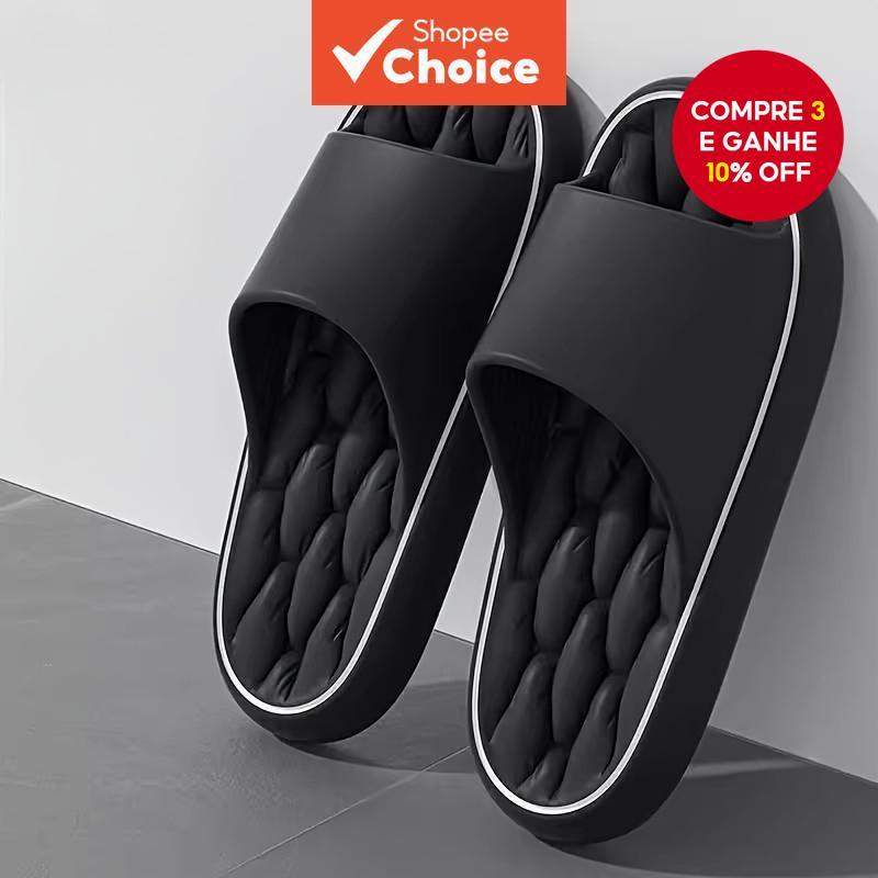 Chinelos Confortáveis De Sola Grossa EVA Cloud – Pelúcia Q-Elastic , Forro Acolchoado , Sapatos Para Casa De Inverno