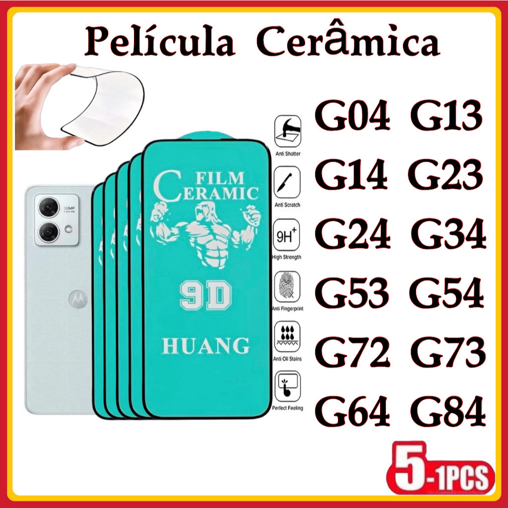 Película Cerâmica 9D Motorola Gel Hidrogel Flexível G04 G13 G14 G23 G24 G34 G53 G54 G72 G73 G64 G84 em Oferta na Shopee