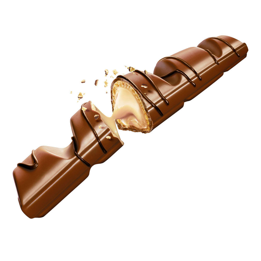 Detalhes do Chocolate Kinder Bueno Wafer com Recheio de Leite e Avelãs 43g com 2 Unidades de 21,5g Cada