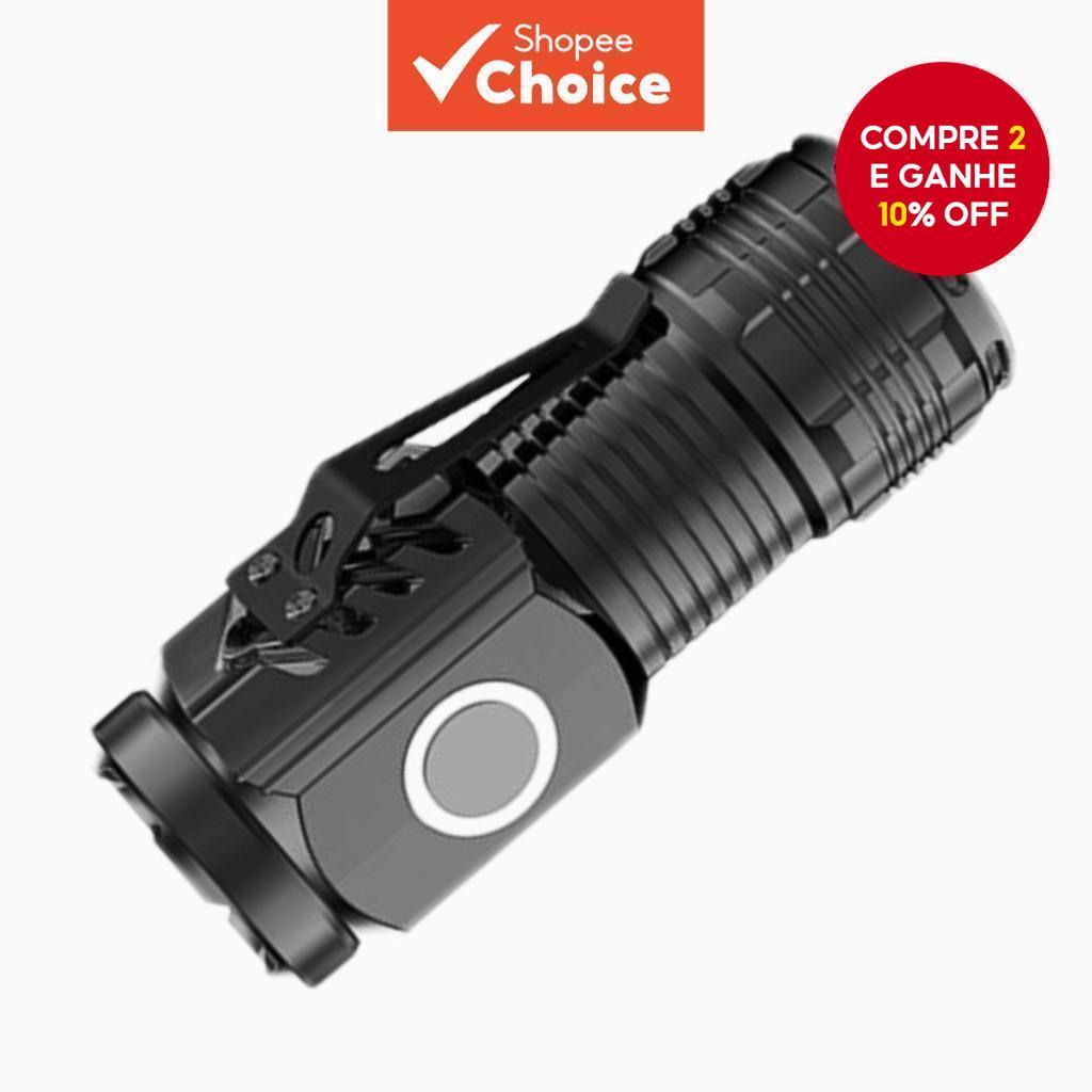 Imagem Nova Luz Forte Lanterna De Tiro Longo Mini Portátil Pequena Mão Elétrica Ao Ar Livre Multi-Função Tampa Lâmpada