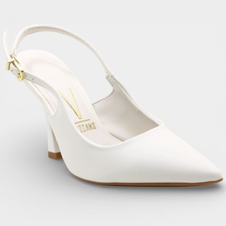 Scarpin Vizzano Salto Médio Aberta Feminino - Off White em Oferta na Shopee