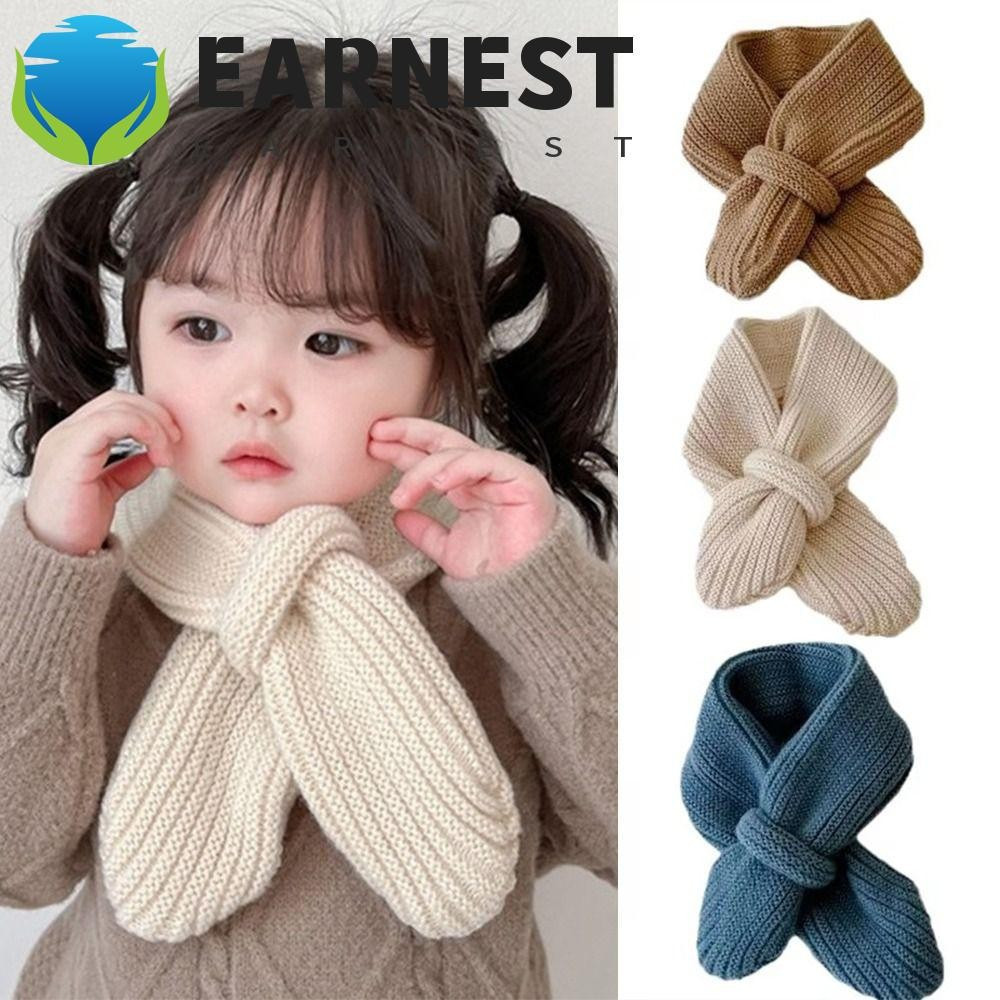 EARNEST Cachecol Para Meninos E Meninas , De Malha Infantil Estilo Coreano De Cor Sólida , Cachecóis Grossos De Inverno