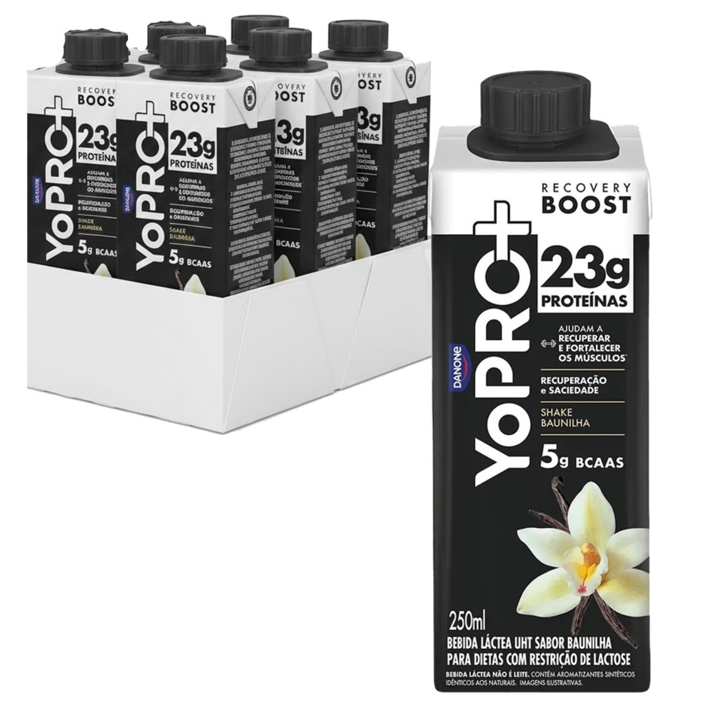 Kit 6und YoPRO Baunilha UHT 23g Proteína Zero Lactose 250ml