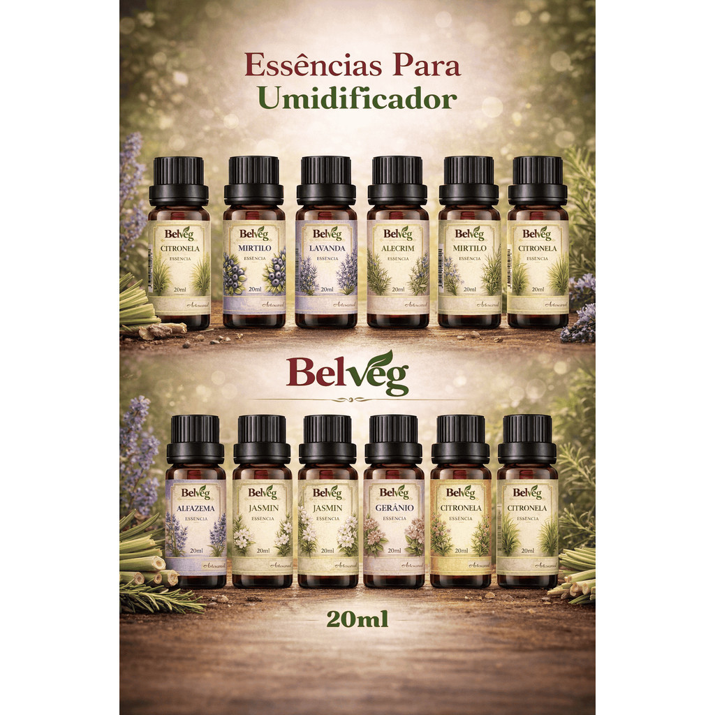 Essência Hidrossolúvei Para Umidificador 20ml a Base de Água | Difusor de Ar e Ambiente Hidrossolúveis aroma bom
