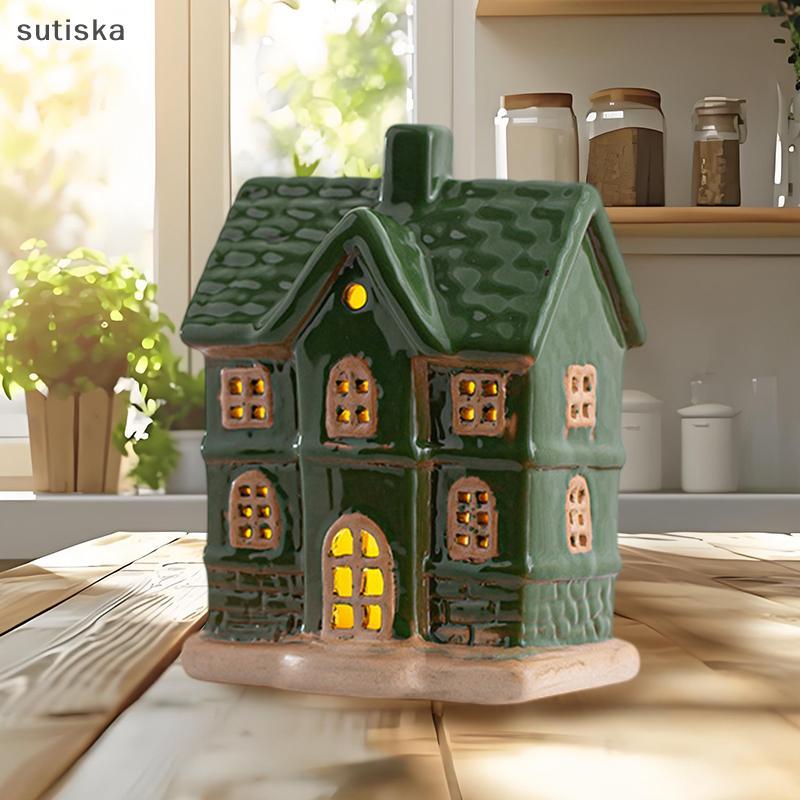 Decorações Iluminadas Para Casa De Vila sutiska , Decoração De Cerâmica Branca Com Luzes , Casas De Inverno BR