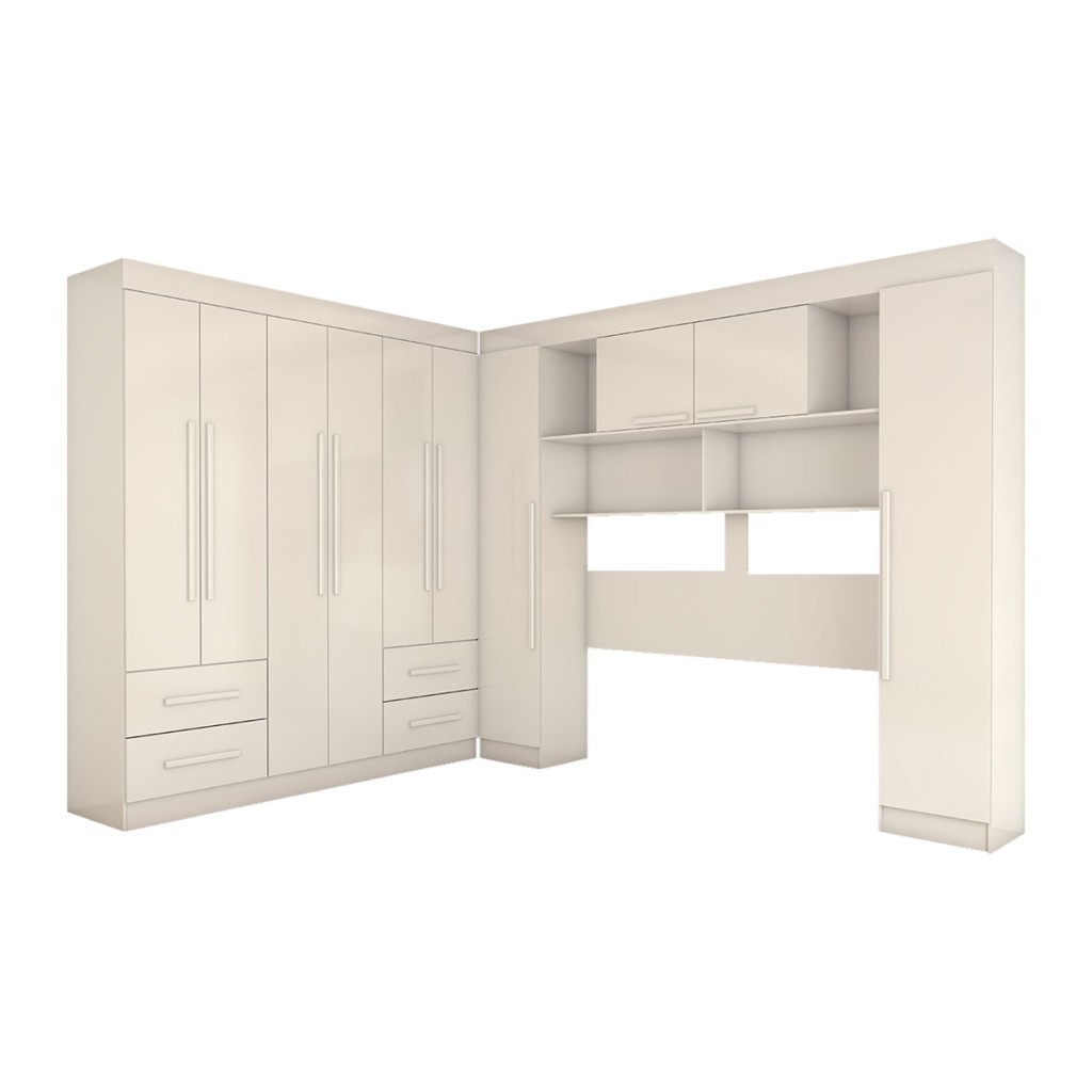 Guarda-Roupa Casal Modulado Madrid 10 Portas 4 Gavetas Branco - Panorama Móveis · foto 2
