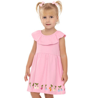 Vestido Infantil Menina Babado Cereja Elian Rosa em Oferta na Shopee