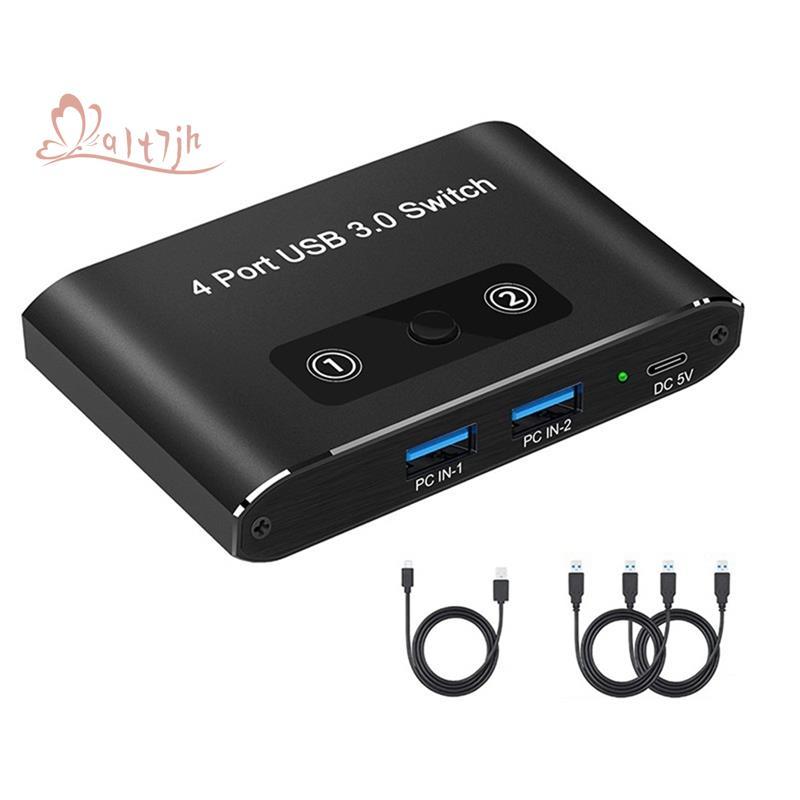 Switcher USB 3.0 De 4 Portas 2 Em 4 Saídas KVM Switch Printer Sharer Para Teclado De Computador