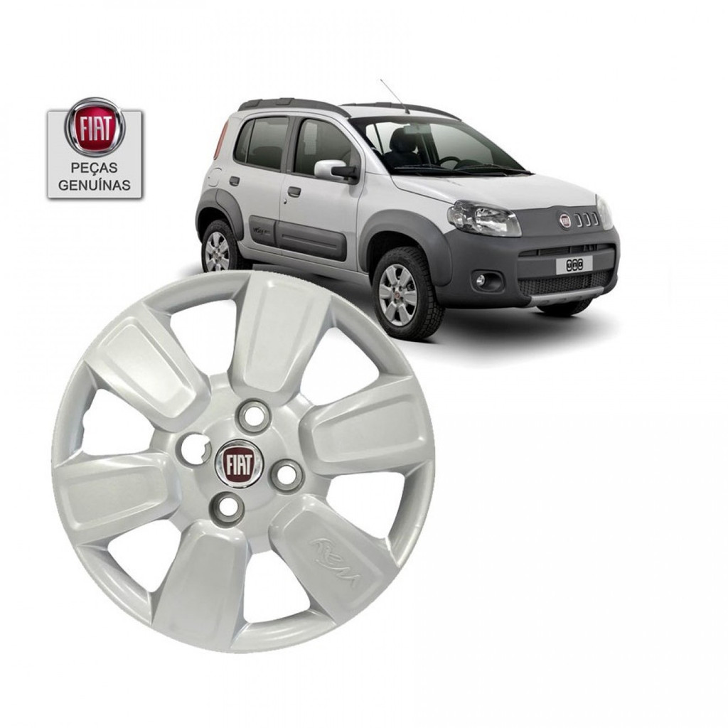 Calota Aro 14 Novo Fiat Uno Way com Emblema - Original