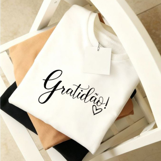Camiseta Camisa T-shirt  Feminina 100%Algodão moda feminina blusa gratidao estilosas confortavel