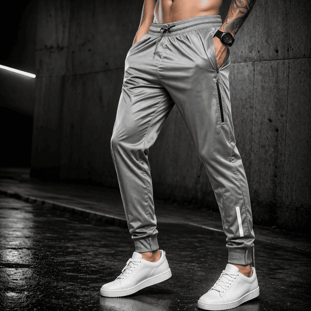 Calça Jogger Masculina de Tactel com Elastano Dry Fit Esportiva para Treino e Corrida Caminhada
