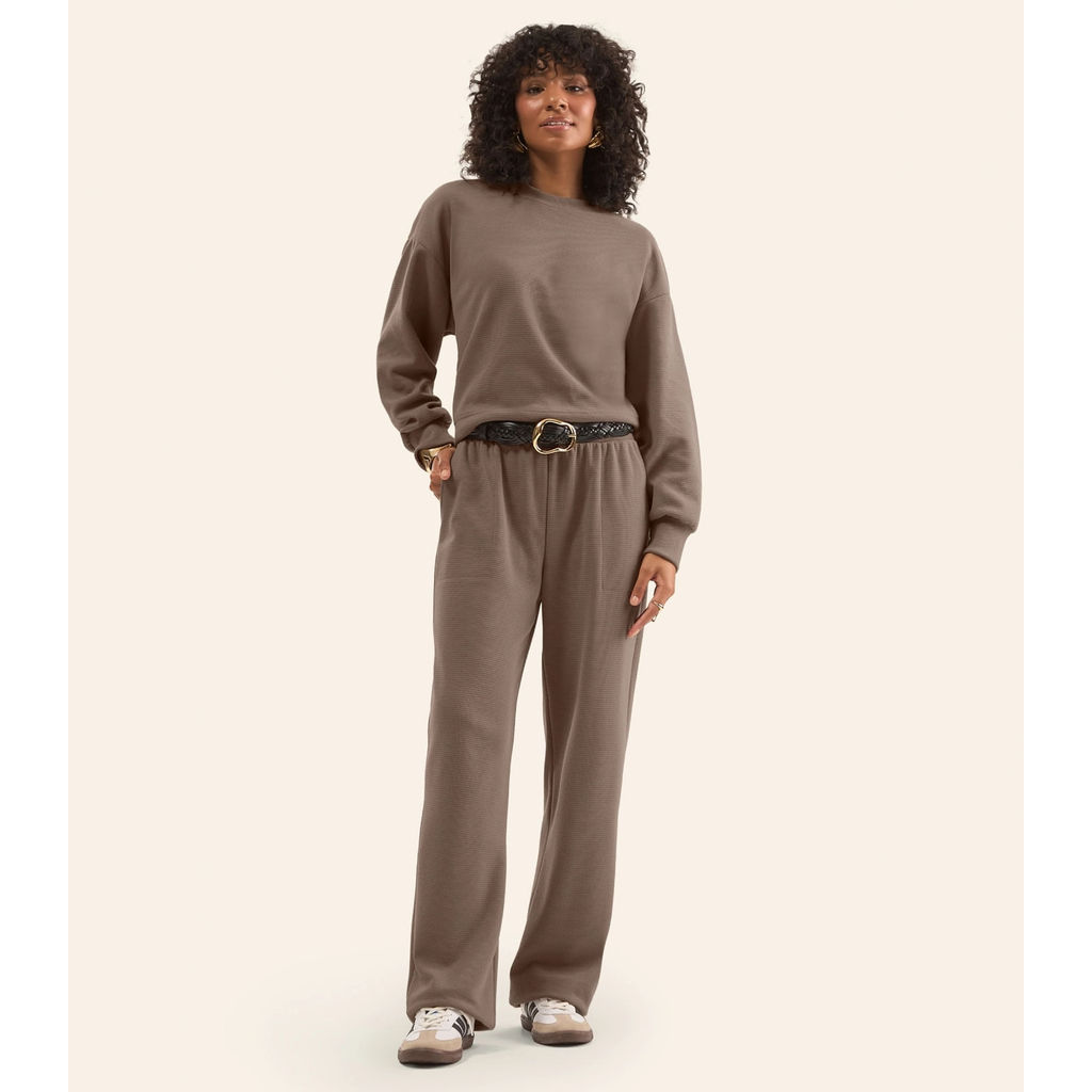 Conjunto Blusão Com Calça Feminino Rovitex Marrom