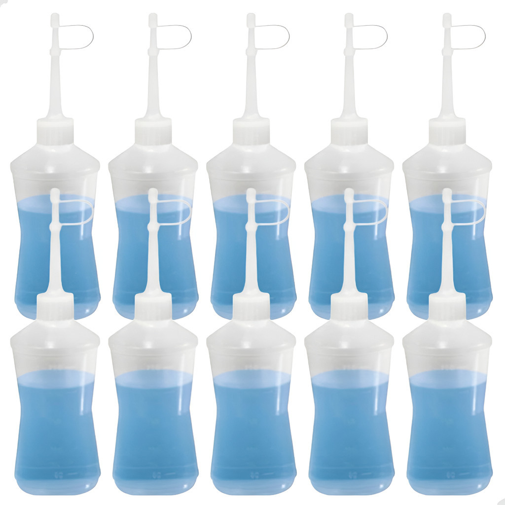Almotolia Plástica Natural Bico Reto Frasco 250ml  Kit com 10