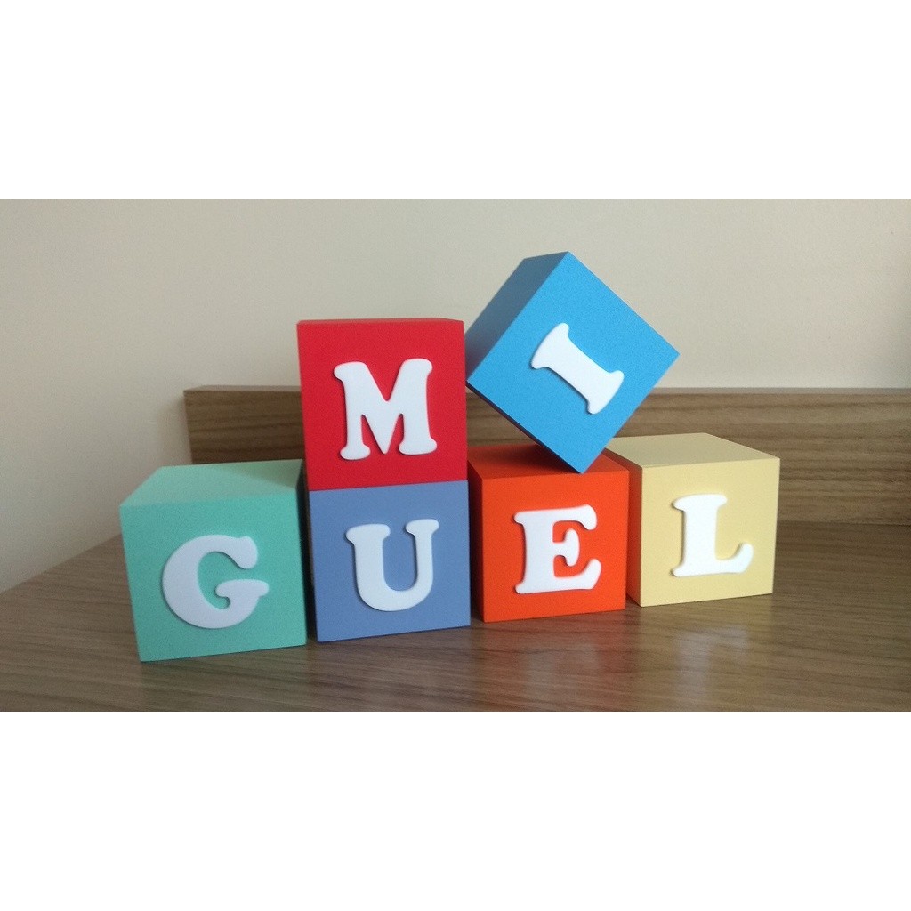 Cubos Dado Mdf Letra Nome Bebê Dm Terra Brasil Quarto Criança Decoração Dado Letra