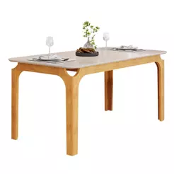 Mesa Sala de Jantar 1,60m Tampo em Vidro Mel