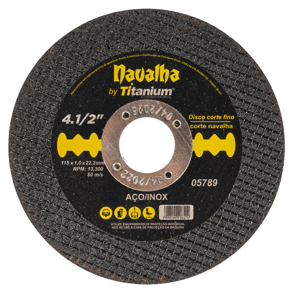 Kit 25 Discos Corte Fino Navalha 4.1/2 X 1,0 X 7/8 Titanium