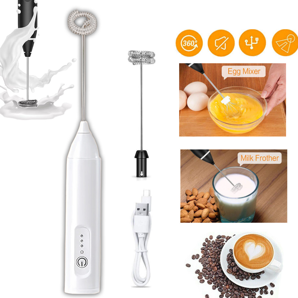 Misturador Elétrico Portátil para Café Bebidas Clara de Ovo Leite 2 em 1
