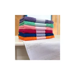 Kit 12 Toalhas Social Escolar Pequena de Mão Tam 21cm x 40cm para Estampa Sublimática com Franja 350G/M²