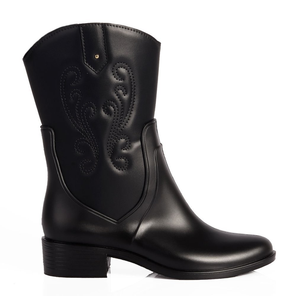 Bota Infantil Menina Texana Bee Happy Country Western  Bordada Acolchoada Leve e  Confortável  Preto
