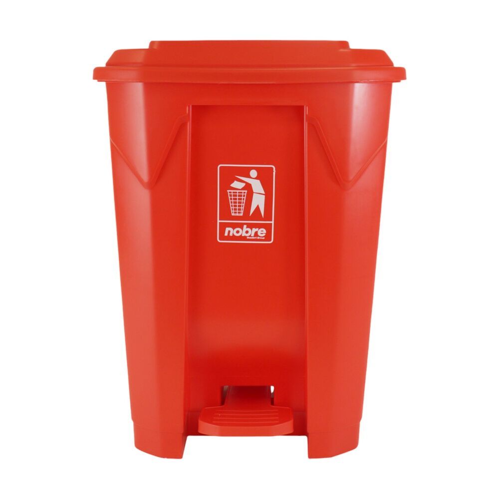 Lixeira Plástica 50L com Pedal Vermelha Grande Cozinha Área Externa Nobre