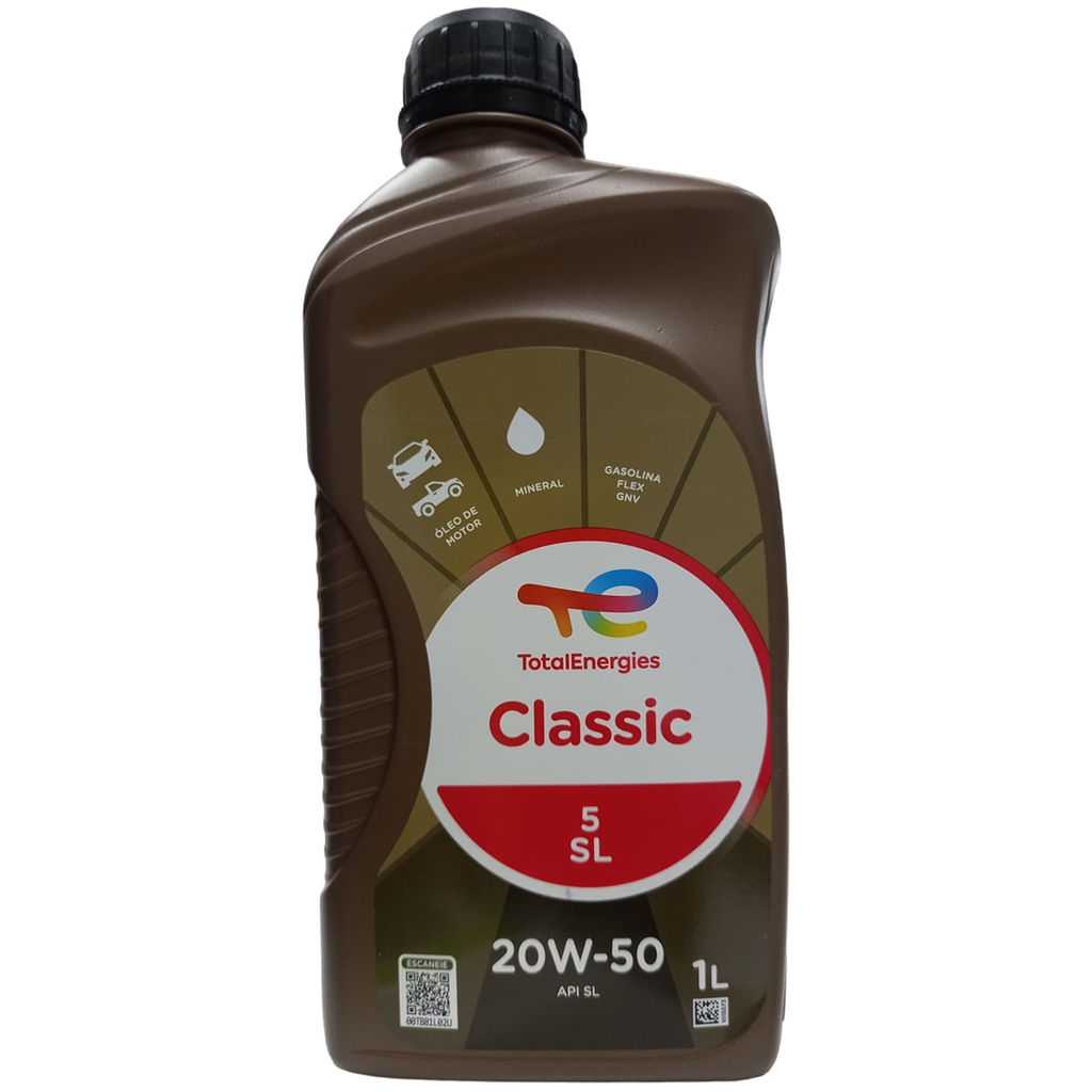 Óleo Lubrificante do Motor Total Classic 20W50 API SL Mineral 1L