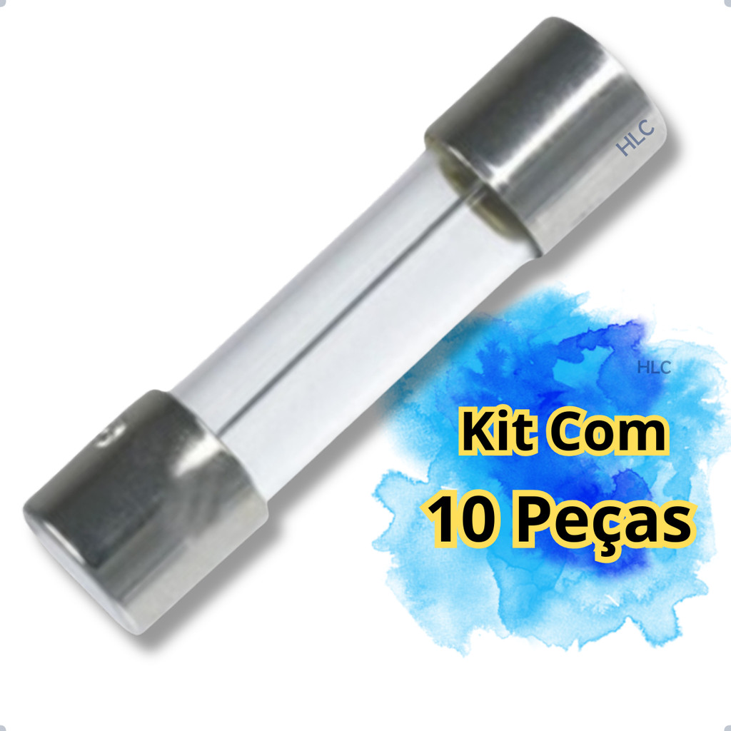 Fusível de Vidro de 2 Centímetros - 5x20mm - 0,5A 1A 1,5A 2A 3A 4A 5A 9A 10A 12A 15A 20A - Kit c/ 10 em Oferta na Shopee