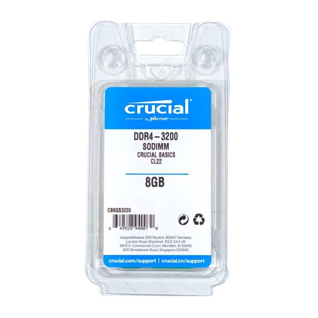 Memória RAM p/ Notebook 8GB DDR4 3200mhz Crucial CB8GS3200 SODIMM