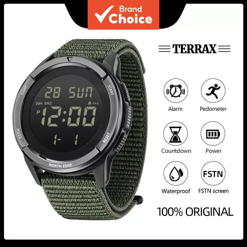 Relógio Digital Masculino Terrax North Edge 50M À Prova D'água Para Natação Ao Ar Livre Presente Moderno