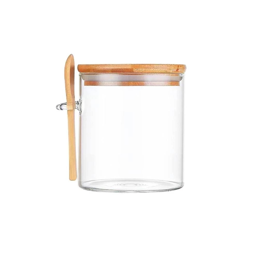 POTE HERMÉTICO PORTA TEMPERO 400ML C/TAMPA E COLHER DE BAMBU em Oferta na Shopee