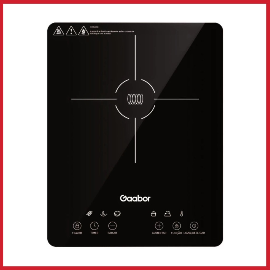 Cooktop Elétrico Gaabor Por Indução 2000w 1 Boca Touch Screen 220v