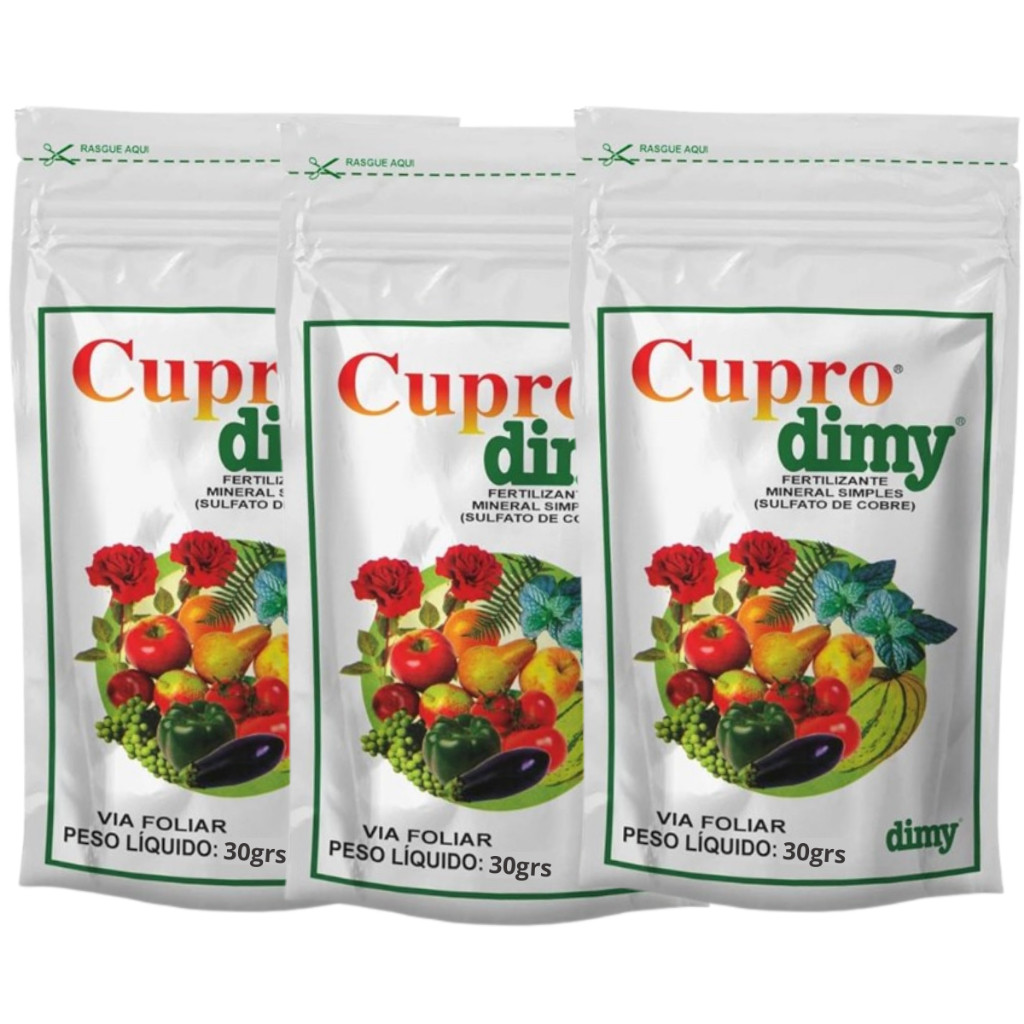 Cupro Dimy Fungicida Contra Fungos – Prevenção de Doenças em Horta, Pomar e Jardim 3 unidades