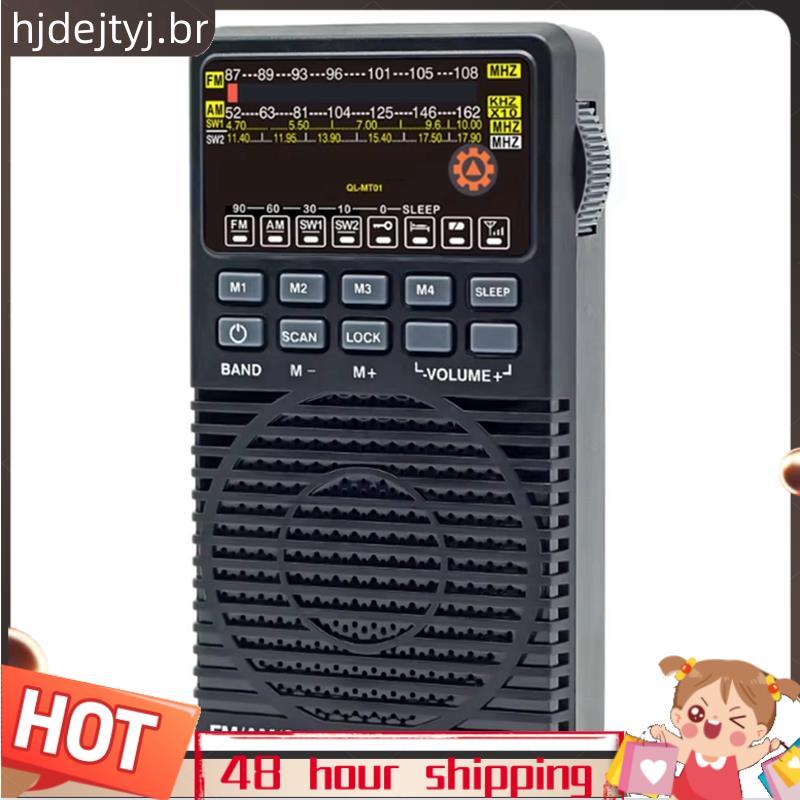 Rádio SW Ponteiro Sono Temporizador Alto-Falante Embutido Mini Bolso Banda Completa Suporte De 3.5mm Fones De Ouvido A