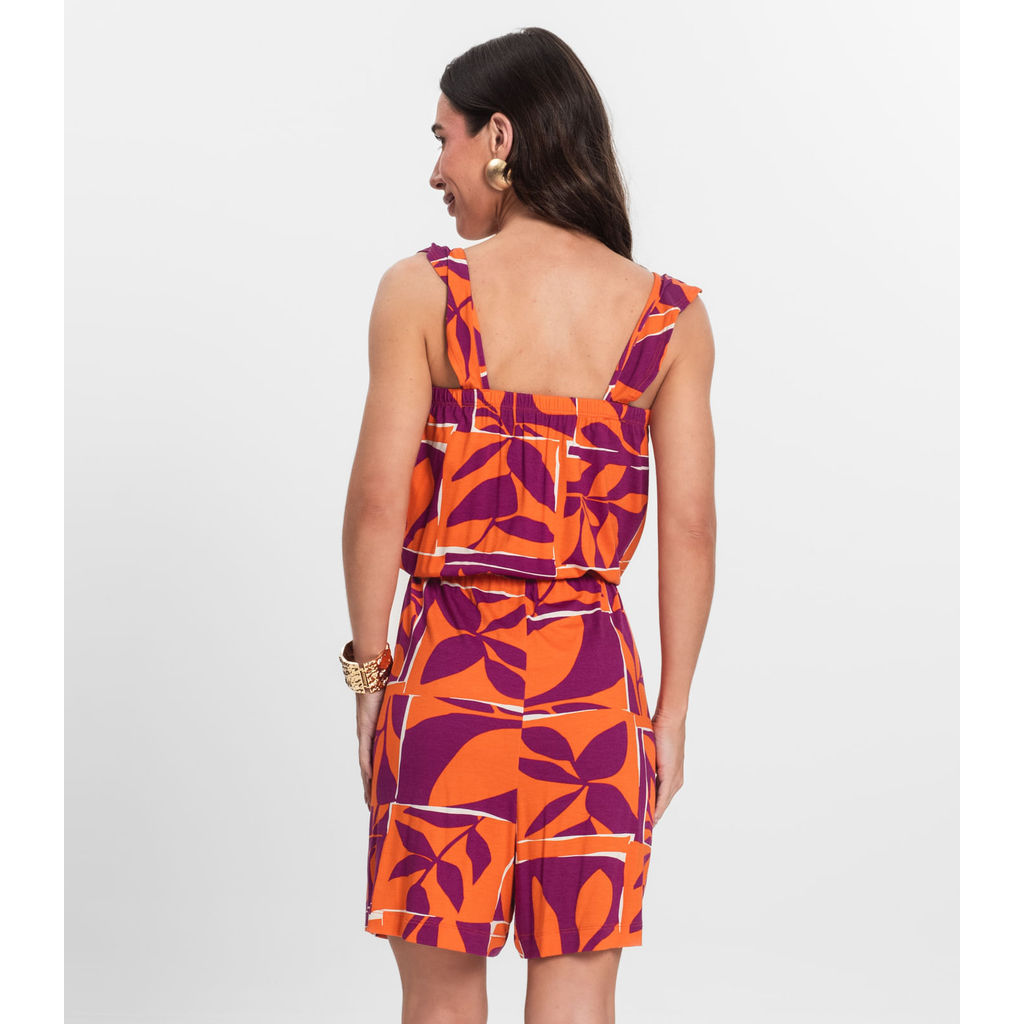 Detalhes do Macaquinho Feminino Curto Infinita Cor Roxo