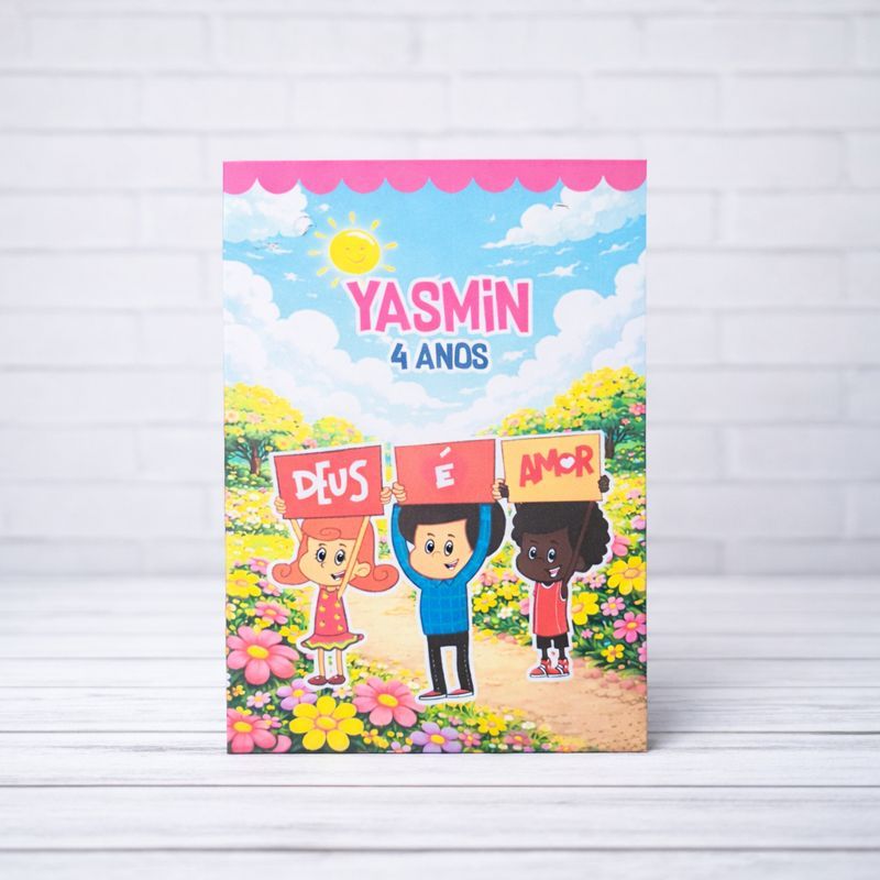 Sacolinha Personalizados 3 Palavrinhas Menina (PEGUE E MONTE) / Lembrancinha Mimos Festa Aniversário Infantil