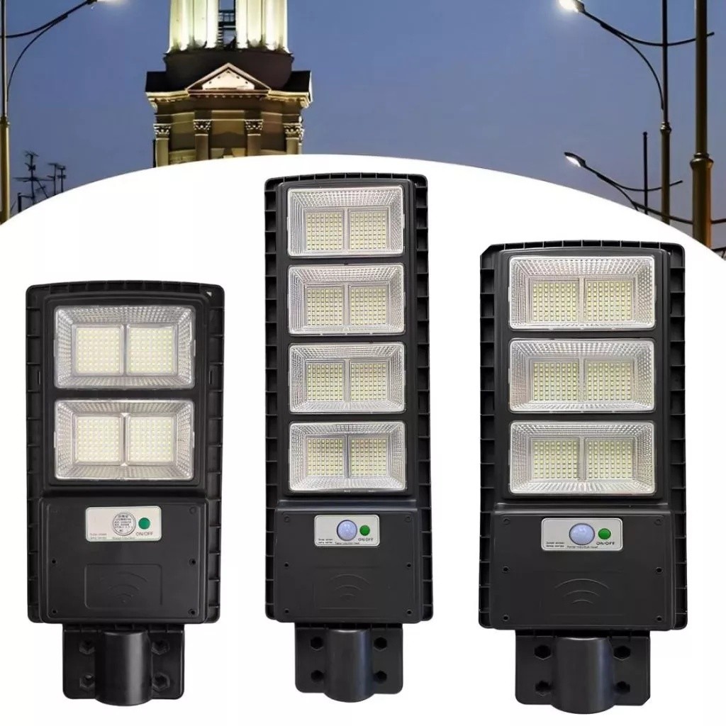 50w/100w/150w/200w Luminária Pública Solar  Poste Rua LED com Sensor de Presença e Controle Remoto
