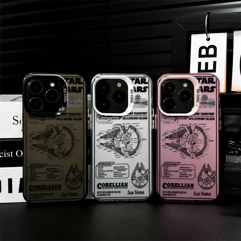 Capinha capa de Com nome personalizado Star Wars Lineart Para iPhone 16 15  14 12 11 XR XS Max 13 Pro Max 15 Plus capa
