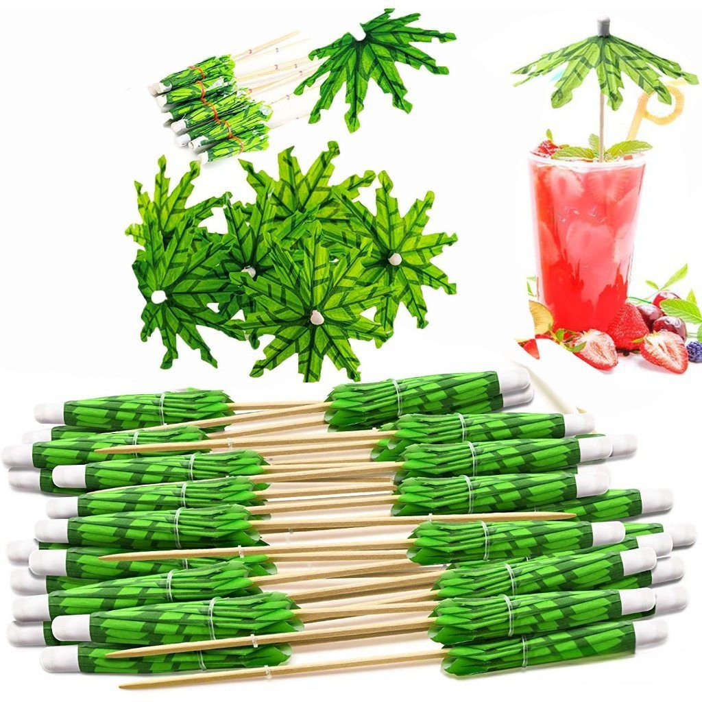 50 Guarda-Chuvas Coquetéis Bebidas Escolher Comida Frutas Palitos De Bambu Sobremesa Bolo Varas Festa De Aniversário Dec