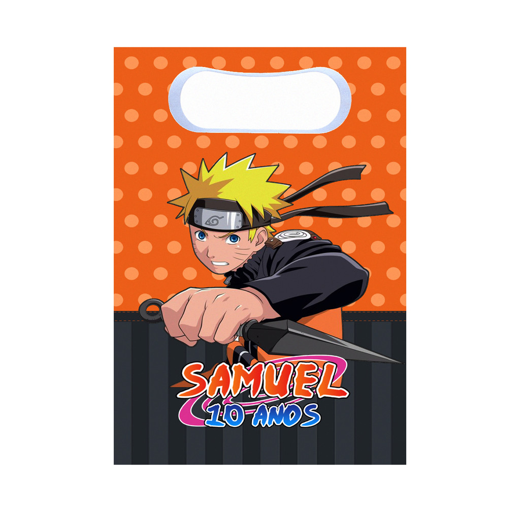 Sacolinhas Surpresa Naruto Personalizada Lembrancinha para festa com nome e idade anime