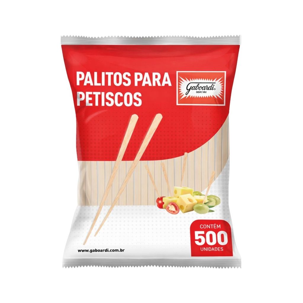 Palito para Petiscos Gaboardi 500 Unidades Madeira Natural em Oferta na Shopee
