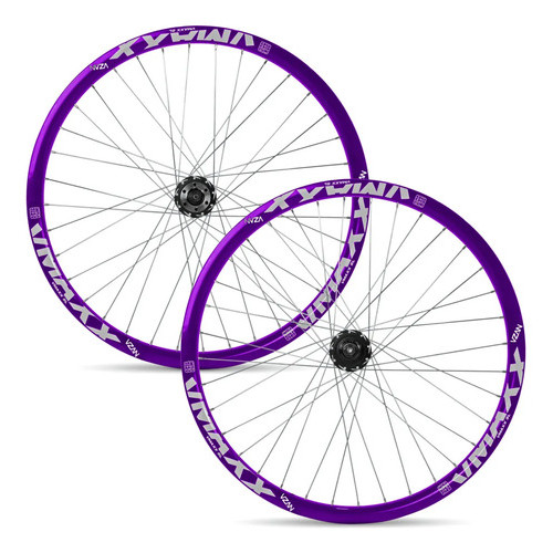 Roda Vmaxx Aro 26 32 Furos Dh P69 Freehub Shimano Hg Freio a Disco Cor Violeta Super barulhento