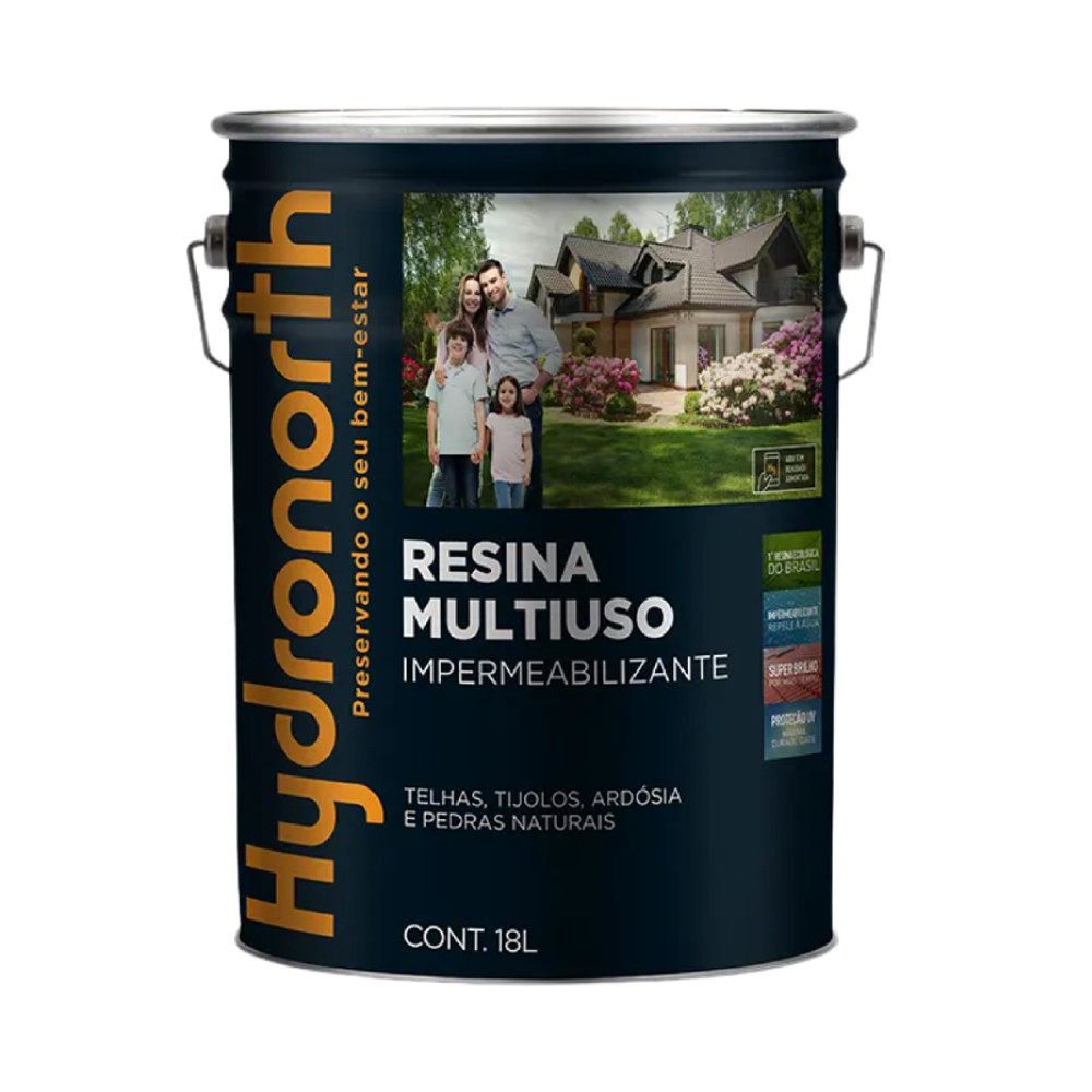Resina Multiuso Base Solvente Incolor Brilhante 18L Hydronorth em Oferta na Shopee