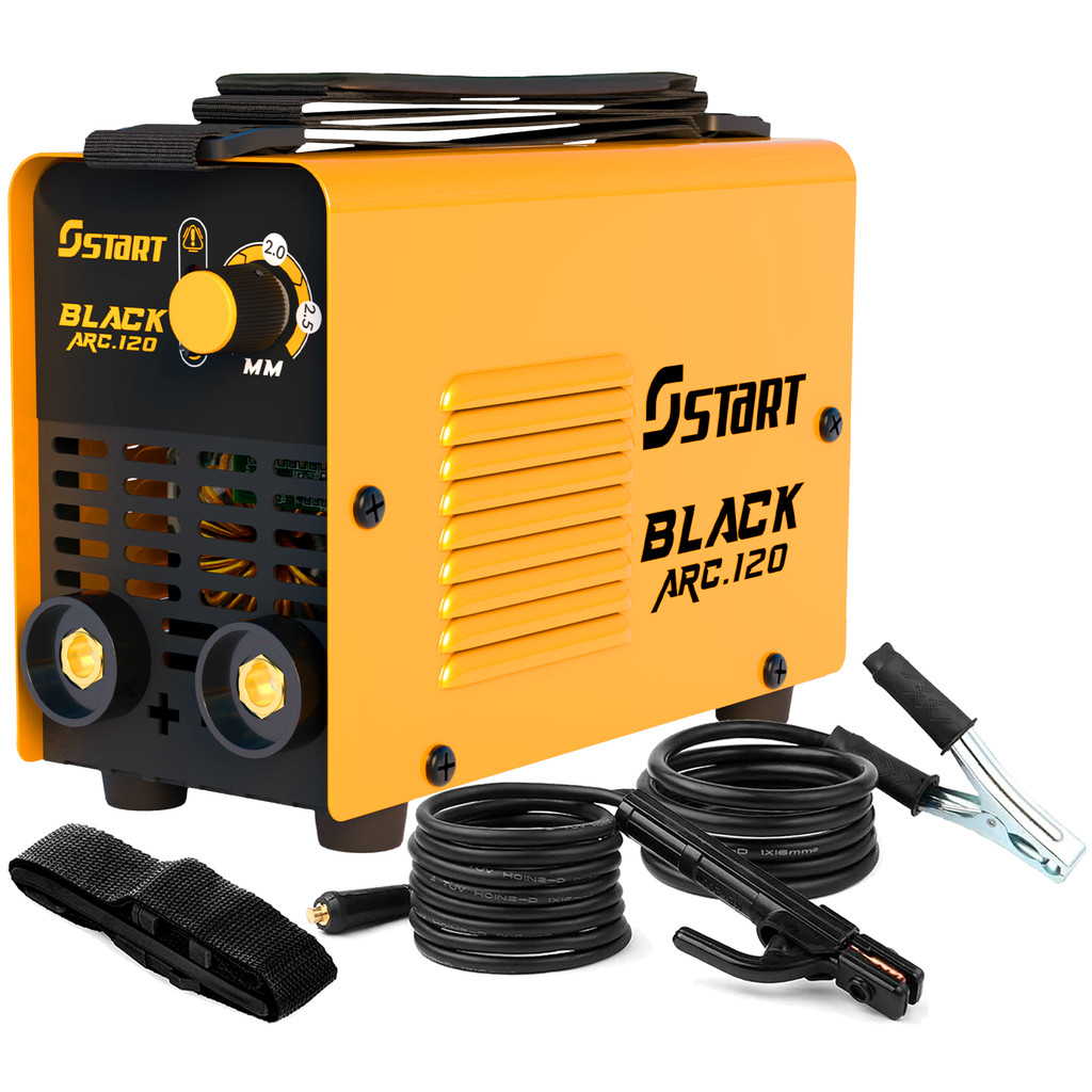 Imagem Máquina de Solda Inversora Portátil Black Arc 120 Start MMA e TIG 120A 220V Fan Cooler Engate 9mm