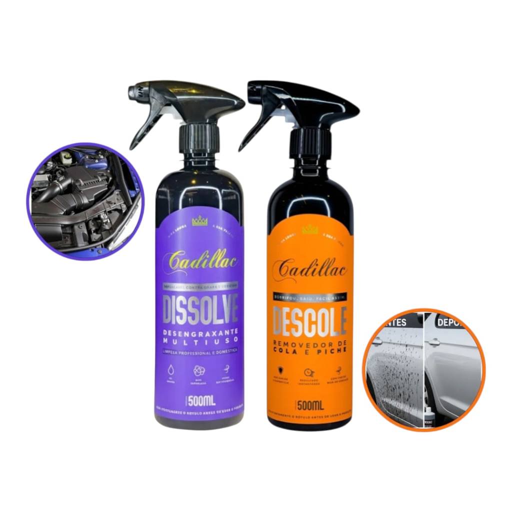 Kit Cadillac Dissolve + Descole Remove Graxa Piche E Colas em Oferta na Shopee