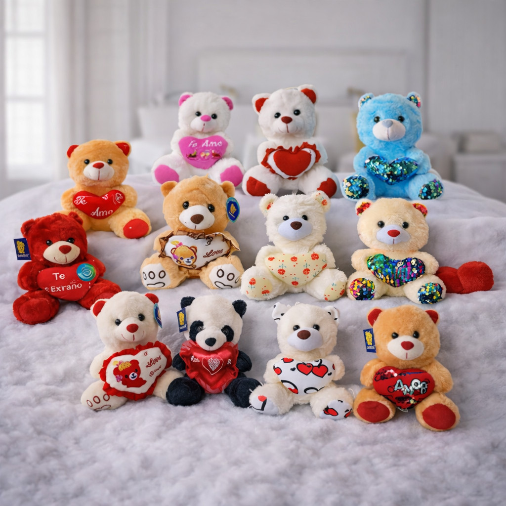 Kit 10 Ursos Pelúcia 20 cm Cores Sortidos Pelúcia p/ Cestas Presentes Grua Maquina de Bichinhos em Oferta na Shopee