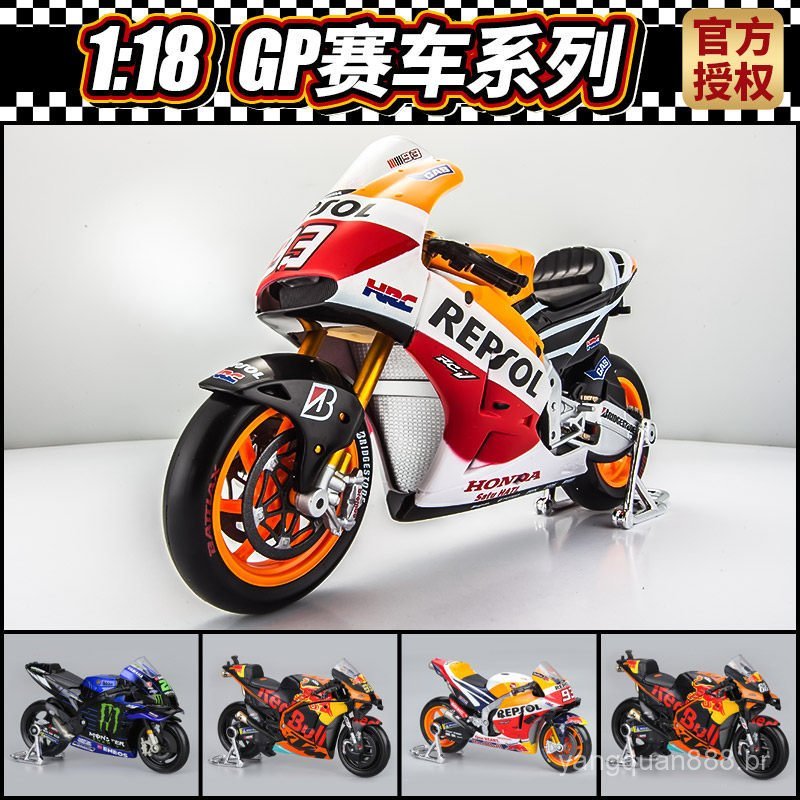 1:18 Motocicleta Honda Yamaha Equipe Ducati Red Bull GP Modelo de Moto de Corrida Peça de Exibição Colecionável