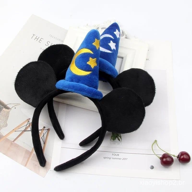 Disney Mickey Mouse Earhand Headhand Cartoon Star Moon Magic Hat Headband Festa