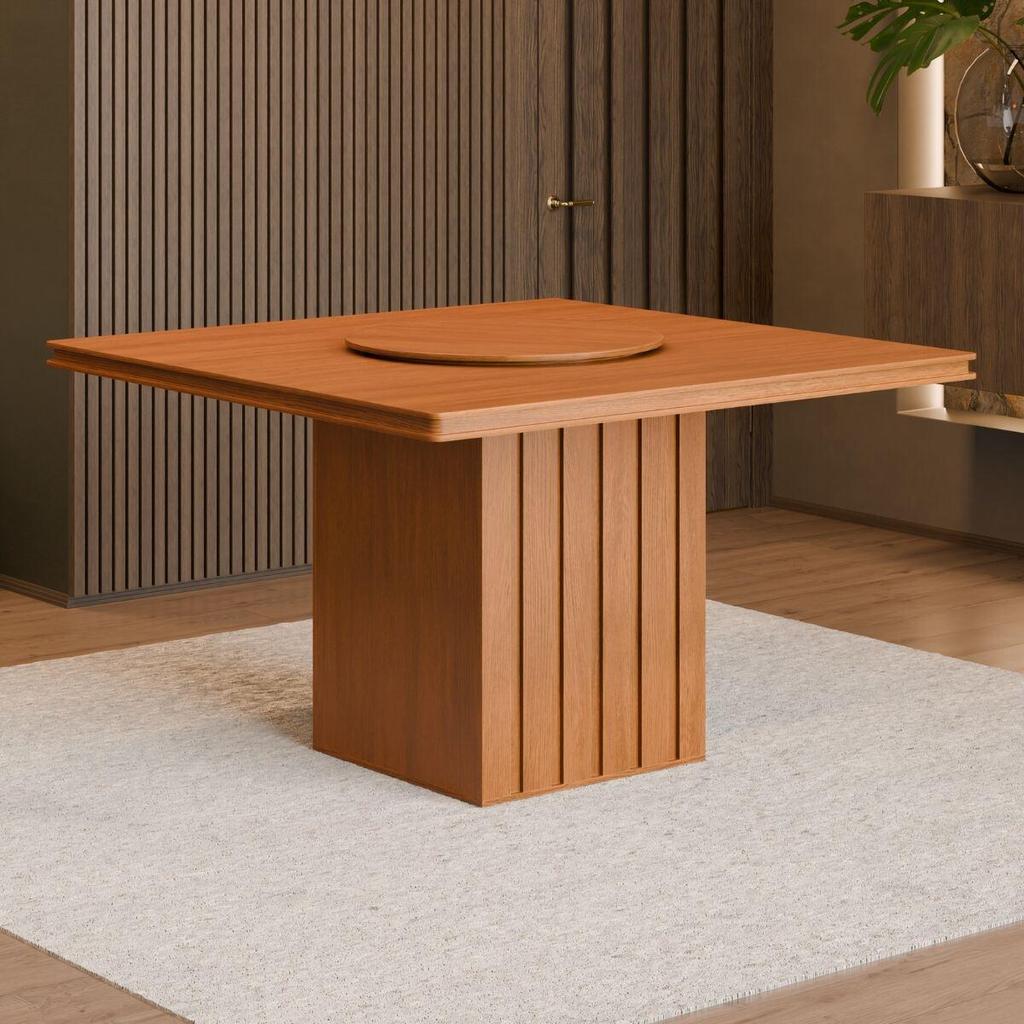 Mesa de Jantar Quadrada com Tampo Giratório 8 Lugares Multimóveis CR50231