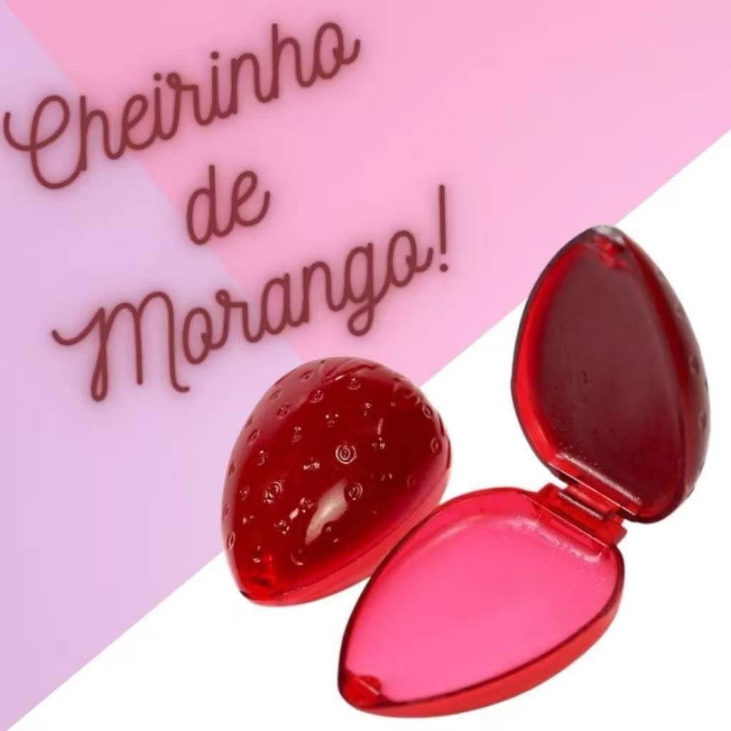 Kit 5/10/15 Pcs Brilho Labial Morango  Hidratante Lip Gloss Embalagem Fofa