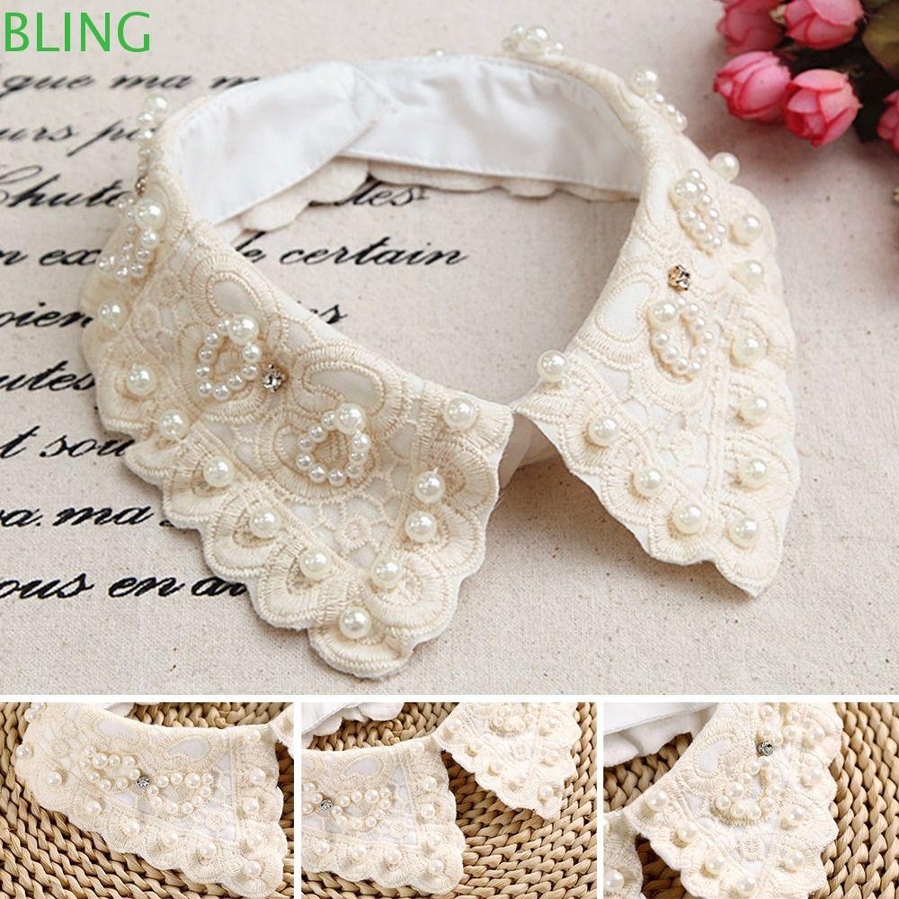 Lapela BLING , Gola Falsa De Camisa Vintage Destacável , Acessórios De Roupas De Algodão Clássicos Femininos Da Moda
